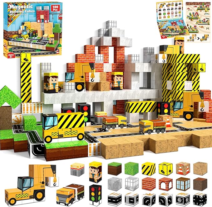 Magnetic Building Tiles Set 100Pcs - 100 STKS magnetische blokken, magnetische bouwstenen