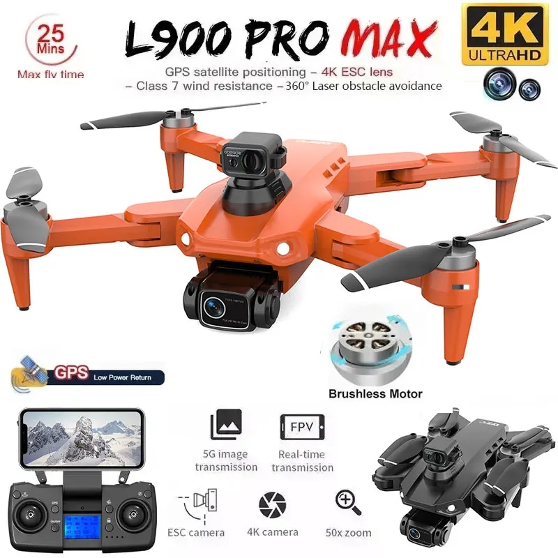 Fpv Brushless Rc Drone 4K - L900 Pro MAX GPS-drone 4K Professionele