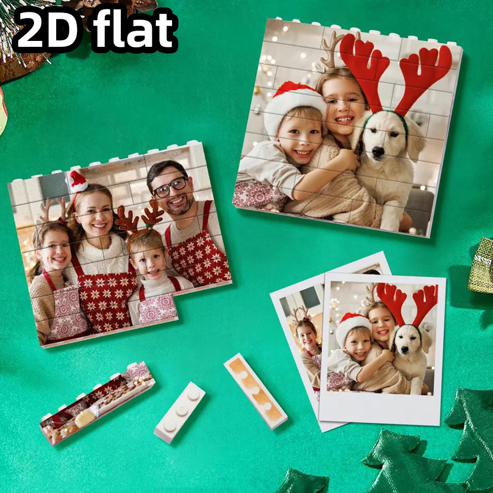 Building Blocks - Op maat gemaakte fotobouwstenen voor kerstdecoraties.