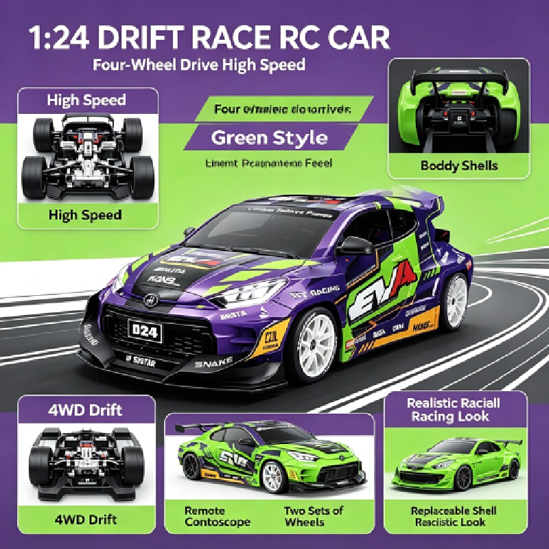 Rc Drift Car 1 24 Scale 4Wd - Hongxing New D24 1/24 Schaal RC
