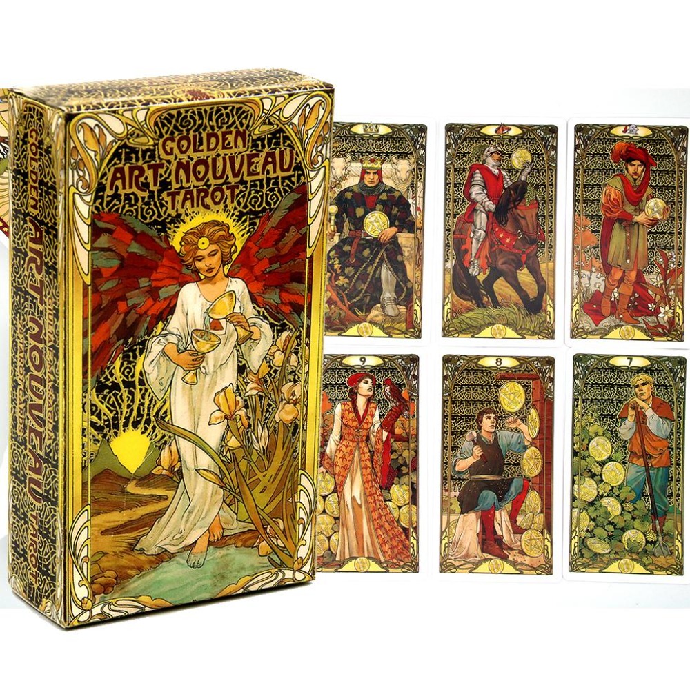 Tarot Cards Deck With Guidebook - 10,3*6cm Gouden Art Nouveau Tarot Deck