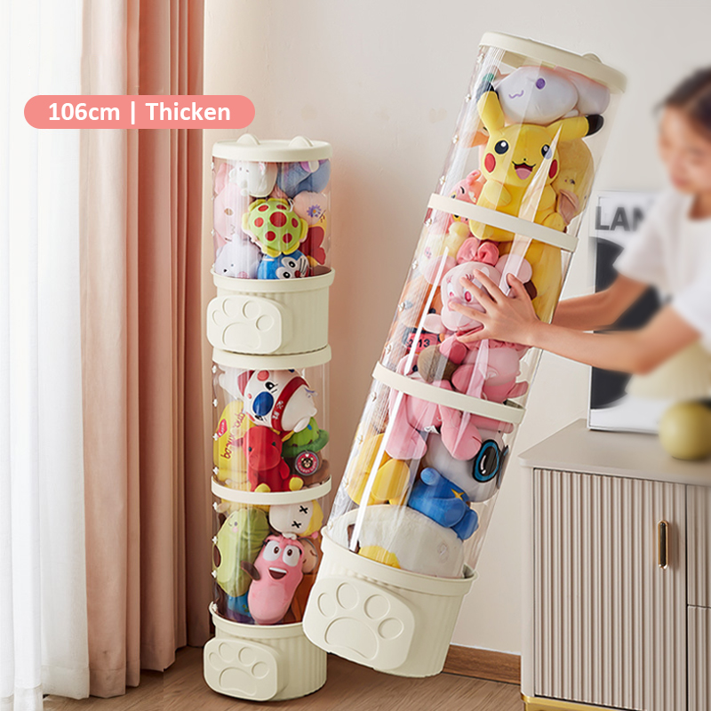 Dolls - Transparante pluche opbergbox, vochtbestendige opbergbuis voor
