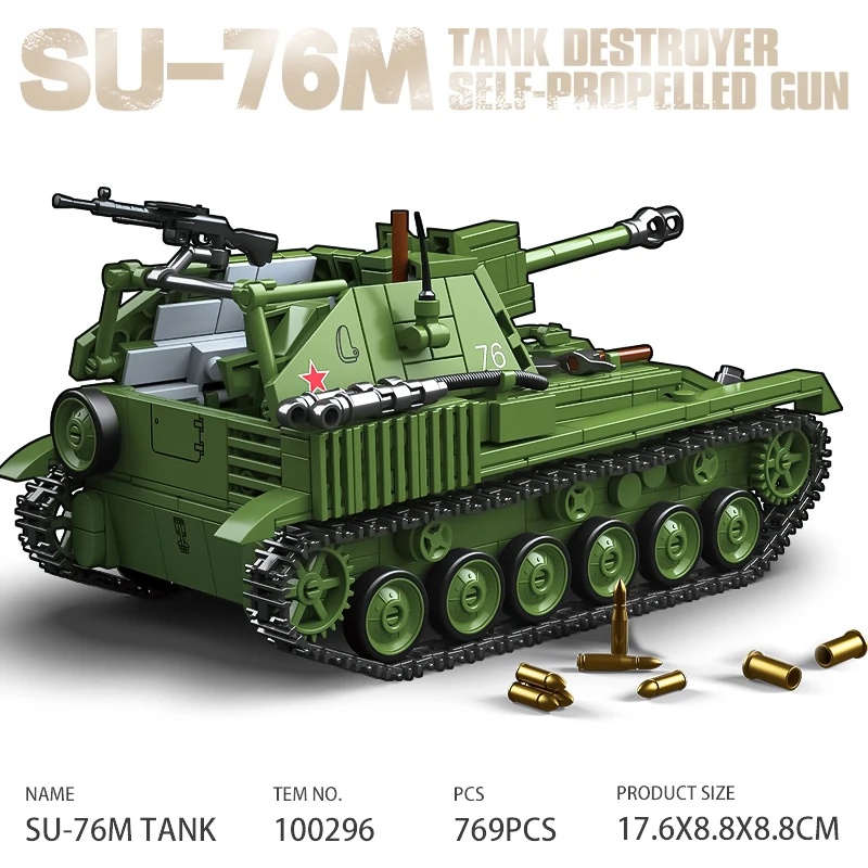 Lego Compatible Military Tank - De Sovjet SU-76M Tank Destroyer zelfrijdende