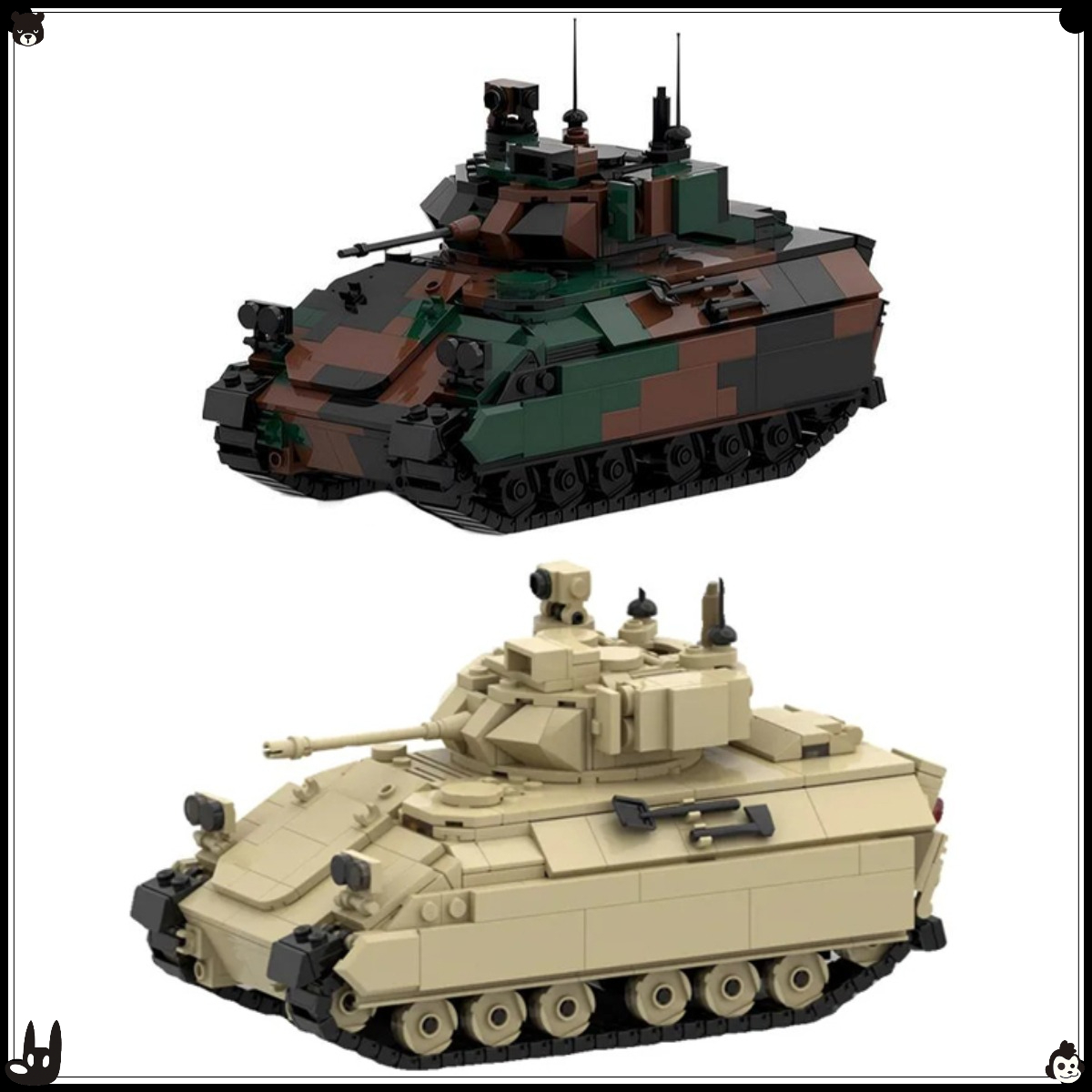 Lego Compatible Military Tank - MOC Militaire Serie Gevolgd Gepantserd Verkenningsvoertuig