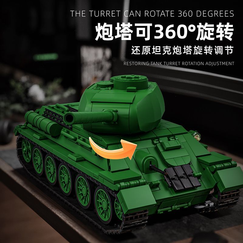 12GO97007 T34-85 Middelgrote t - Lego Compatible Military Tank recensie en prijs