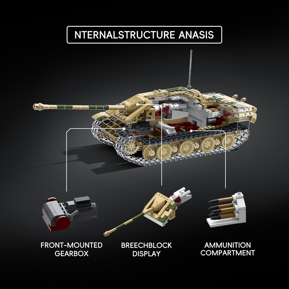 WWII Militaire Jagdpanther G1  - Lego Compatible Military Tank recensie en prijs