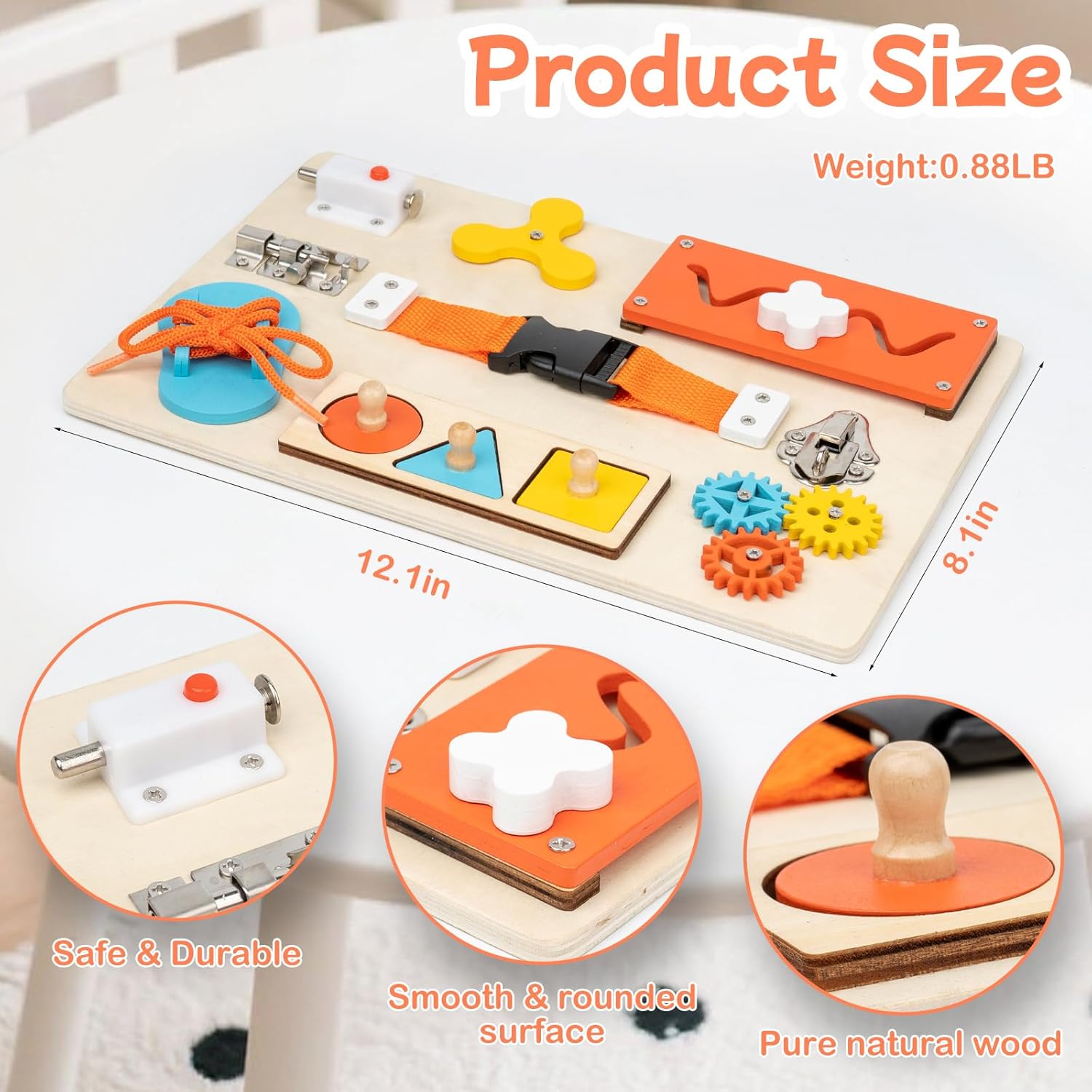 Montessori druk bord voor peut - Montessori Wooden Busy Board Toddler recensie en prijs