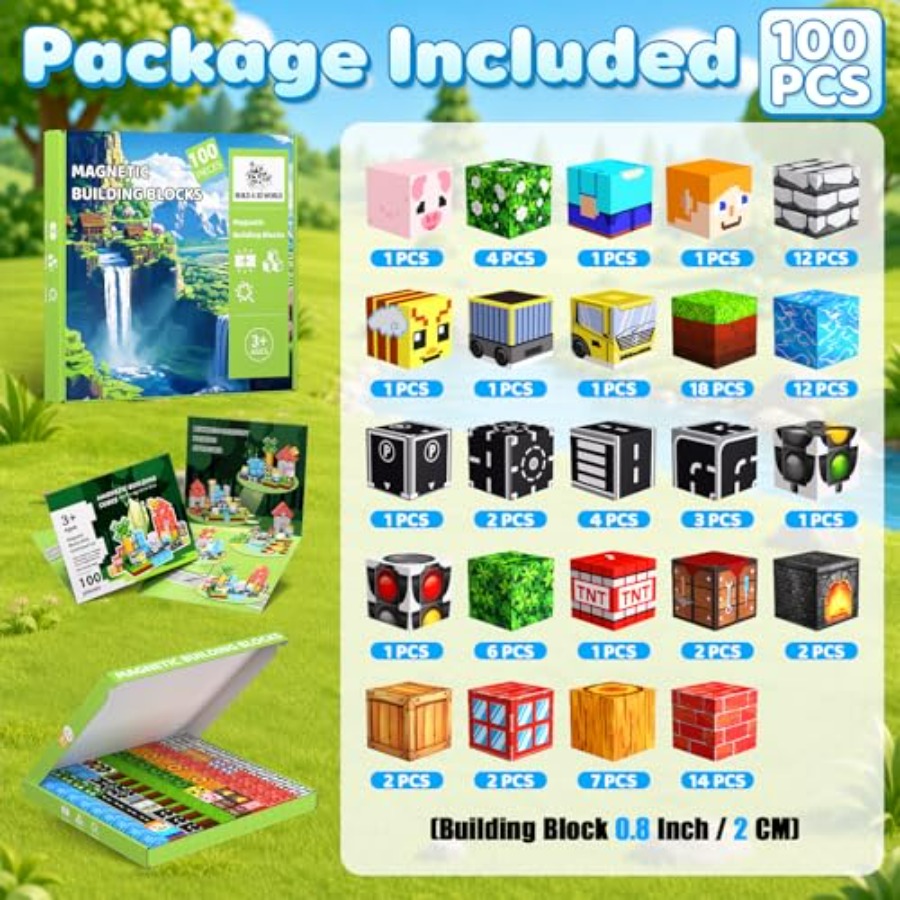 100 stuks magnetische blokken, - Magnetic Building Tiles Set 100Pcs recensie en prijs