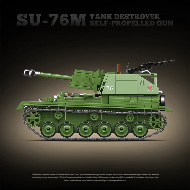 De Sovjet SU-76M Tank Destroye - Lego Compatible Military Tank recensie en prijs