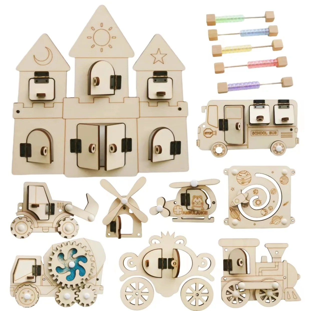 Montessori Drukbord DIY Houten - Montessori Wooden Busy Board Toddler recensie en prijs