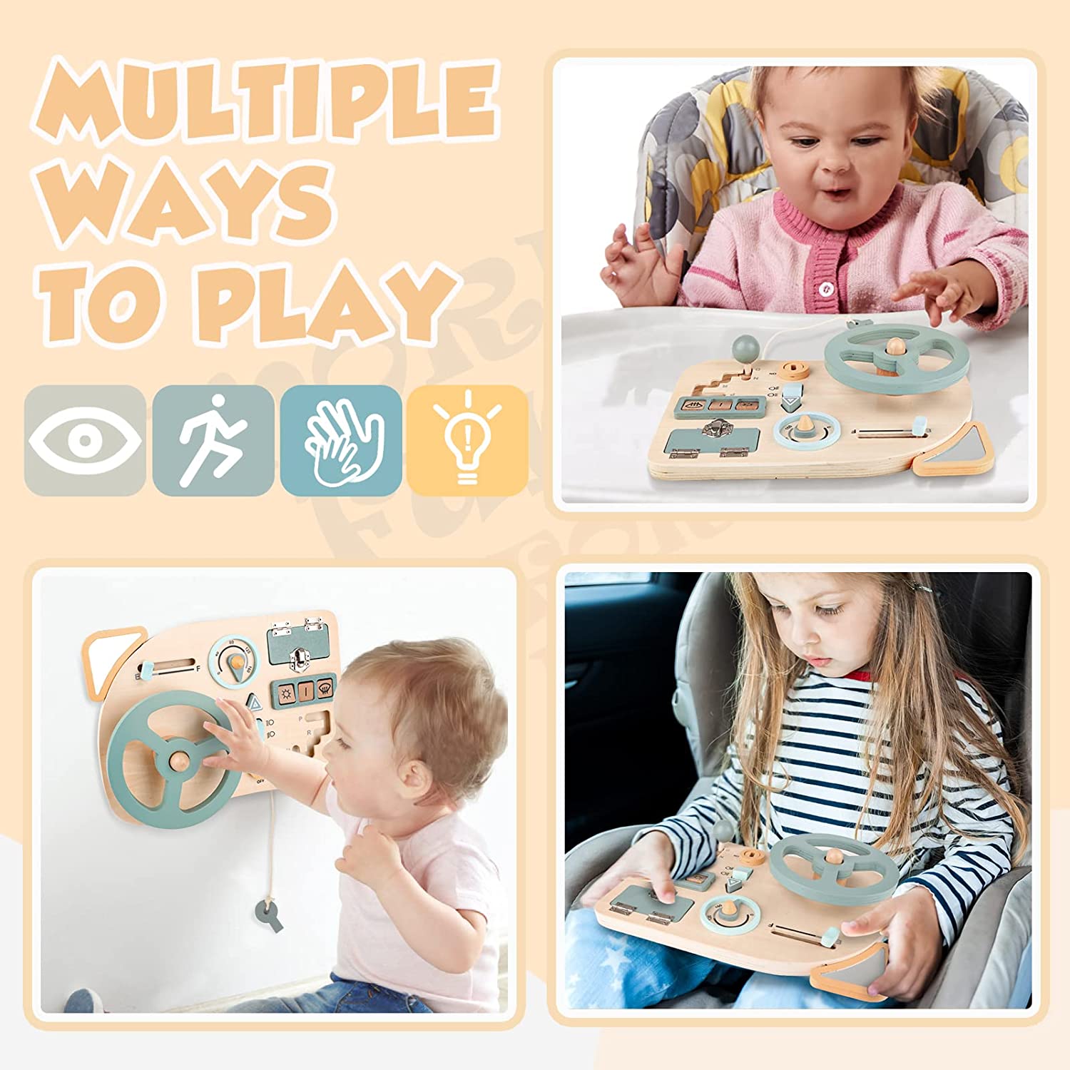 Montessori speelgoedstuurwiel  - Montessori Wooden Busy Board Toddler recensie en prijs